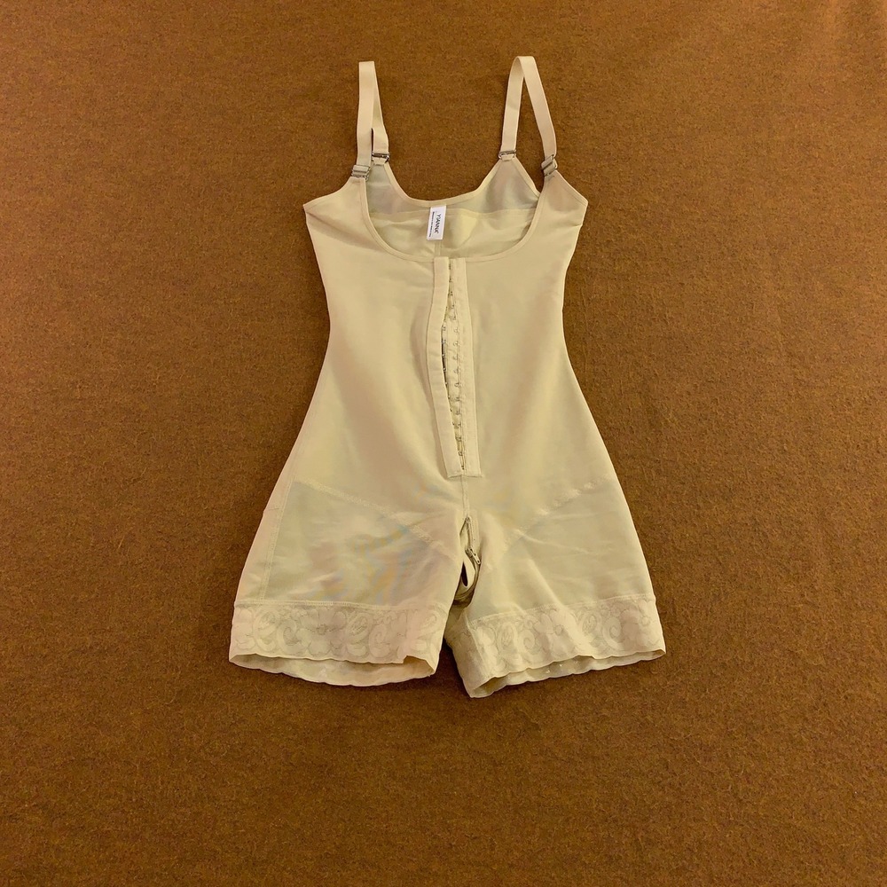 YIANNA Womens S Beige Full Body Compression Faja Shapewear Bodysuit